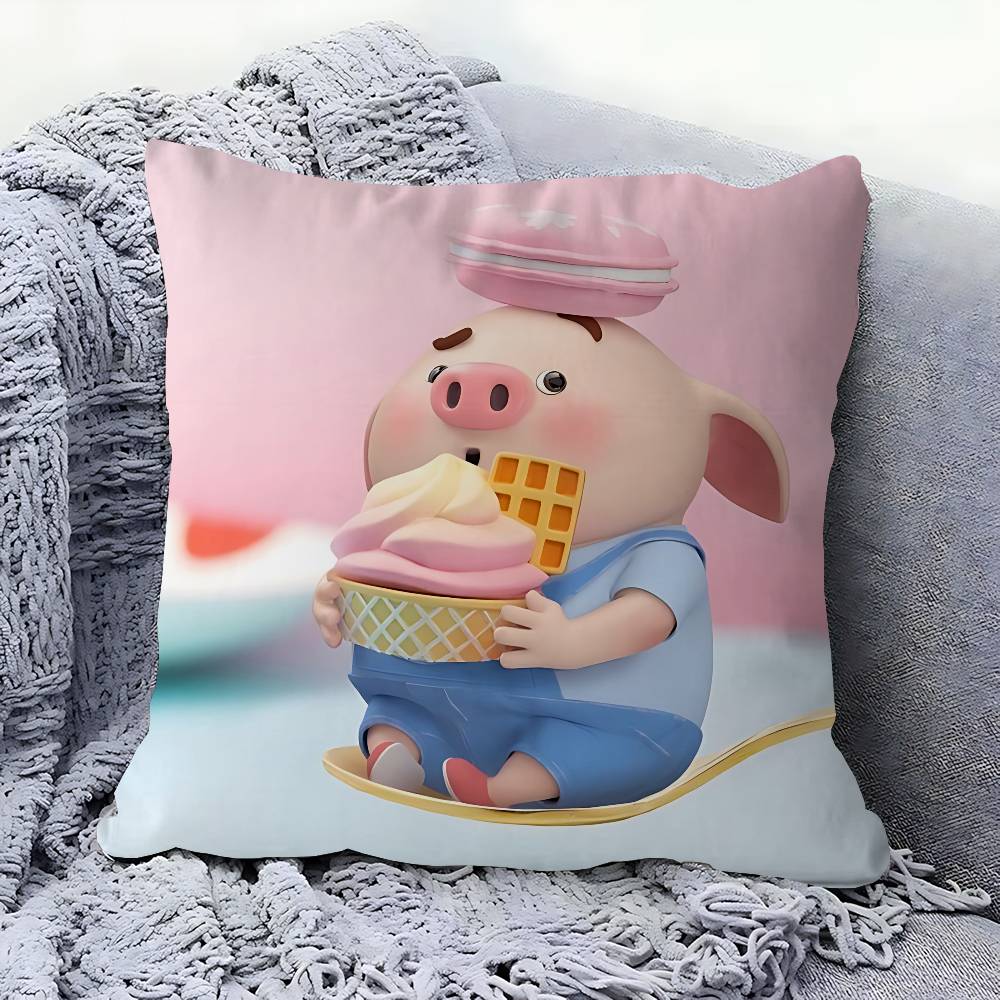 CUTE Pig Stitch Lucky Dragon Pillow Cover Sofa Cushion Cover Home Room Decoration Children Gift