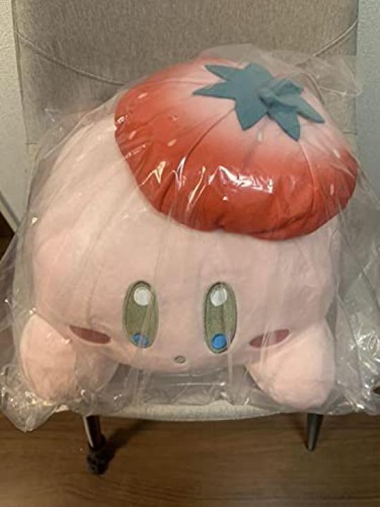 BANDAI Ichiban Kuji Kirby of the Stars Sweet A Prize Strawberry Beret Kirby Plush Toy Moments. (Single Item)