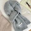 Including short scarves, women's new winter warm knitted wool, solid color versatile neck protection, small scarves, men's