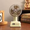 USB Rechargeable Mini Desktop Fan Handheld Vintage Table Fan Quiet Cooling Fan  for Table Use
