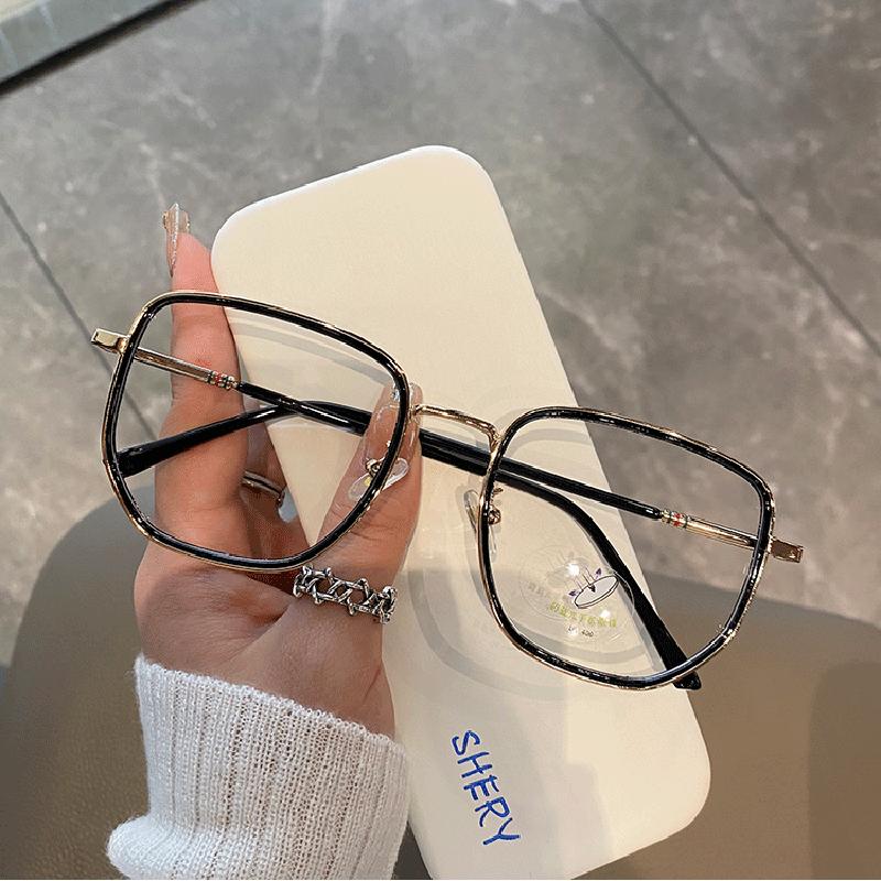 

Fashion unisex square Plain glasses for men women pc frame glasses for party eyeglasses Gentle Exaggeration frame