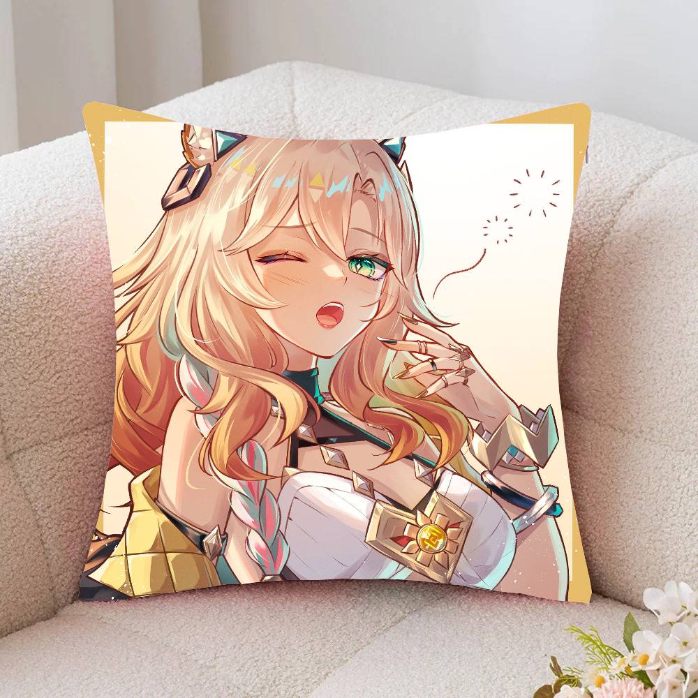 Xilonen Anime Game Genshin Impact Pillow Case Fashion Square Pillowcase Bedroom Sofa Room Ins Decoration Leisure