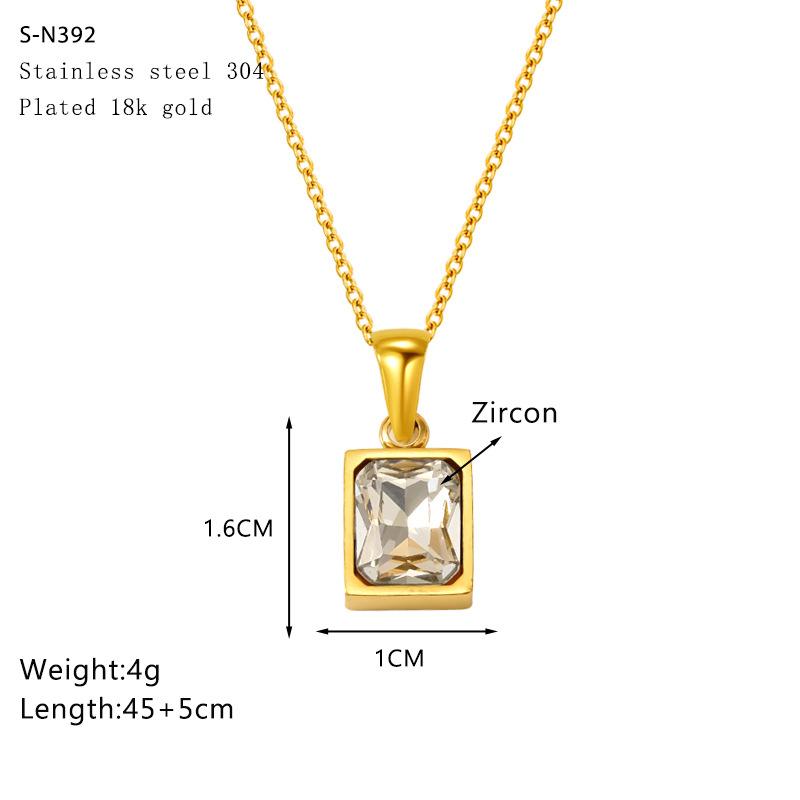 Simple Necklace Female Design Stainless Steel Diamond-Set Personalized Collarbone Chain Jewelry Exquisite