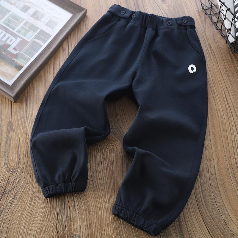 

Детские повседневные спортивные штаны на осень 2025: Свободный крой, регулируемая талия для мальчиков и девочек 110 cm темно-синий