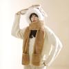 Women's Cozy Fox Ear Plush Hat with Integrated Scarf - Warm, Soft Lei Feng Design for Autumn and Winter. Perfect Ear Protection for Students.