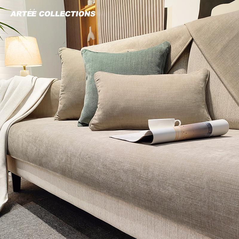 Nový moderní žinylkový potah na pohovku Jednoduchost potah na pohovku Jednobarevný protiskluzový polštářek na pohovku chránič na pohovku pohodlný potah na pohovku