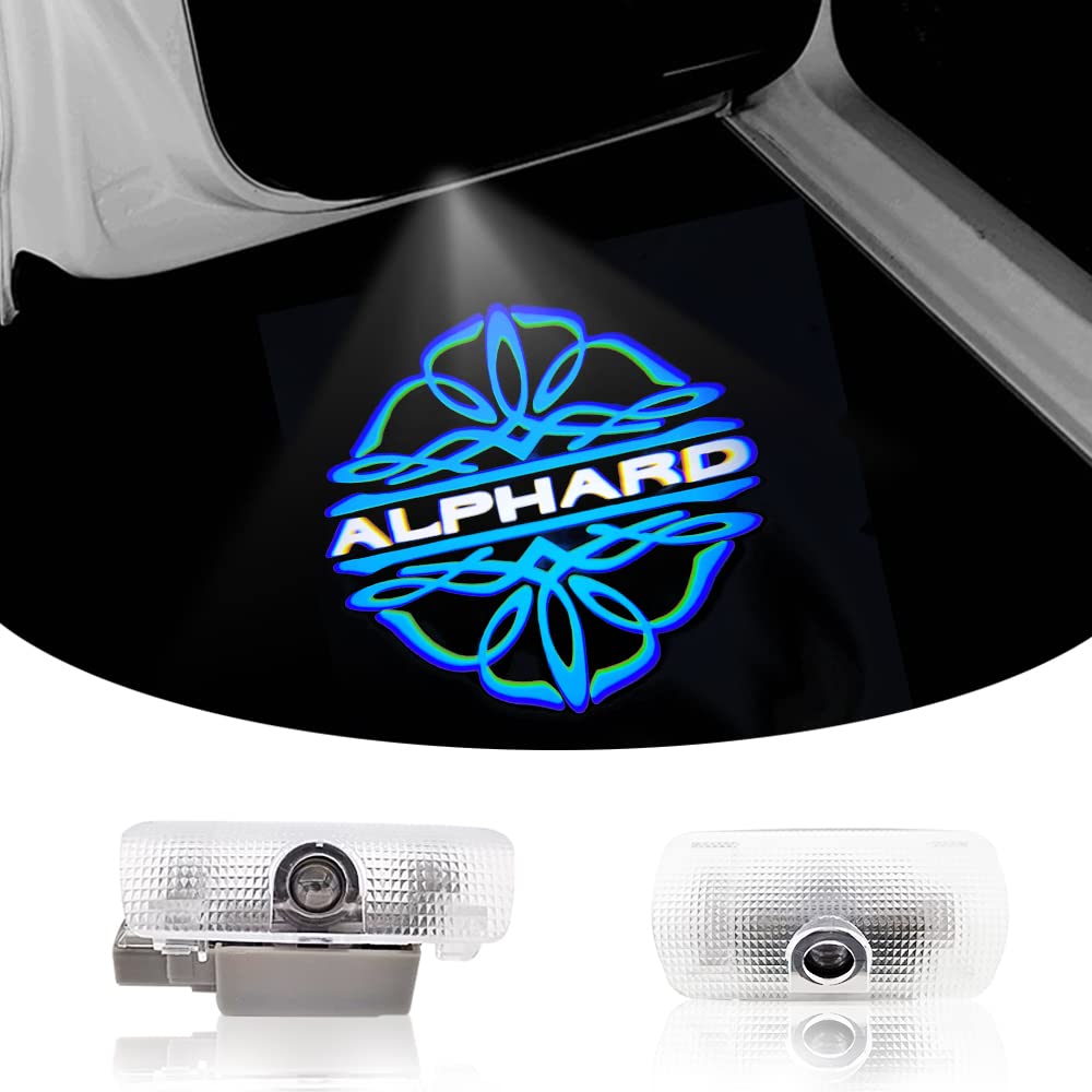 

uuakarin Alphard Courtesy Door Welcome Courtesy Lamp with LED Logo Set of 2 for 20 Series and 30 Series Compatible with Car Door Lamps Light, Light,
