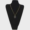 Men's Hip-Hop Diamond Gemstone Pendant Necklace - Trendy, Versatile Alloy Jewelry