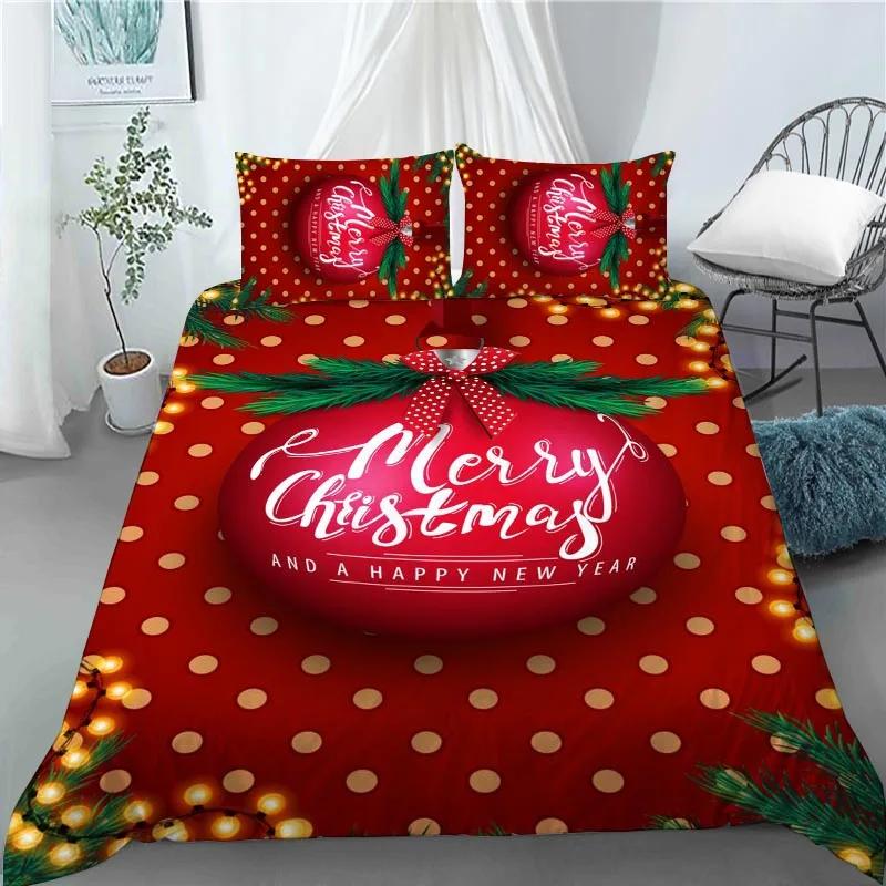 3D Christmas Decoration Duvet Cover Fashion Santa Claus Quilt Cover With Pillowcase Queen King Size For Kids Adult Bedroom Decor