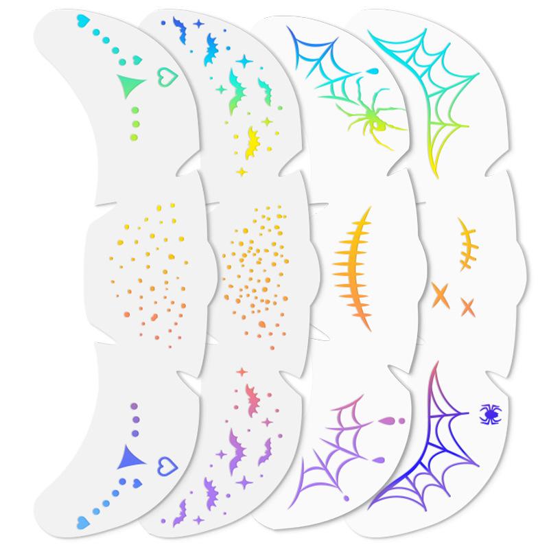 Halloween, Tattoo Stickers, Waterproof, Sparkling, Freckle Makeup Stickers, Cartoon, Children's Face Stickers, Party Decorations