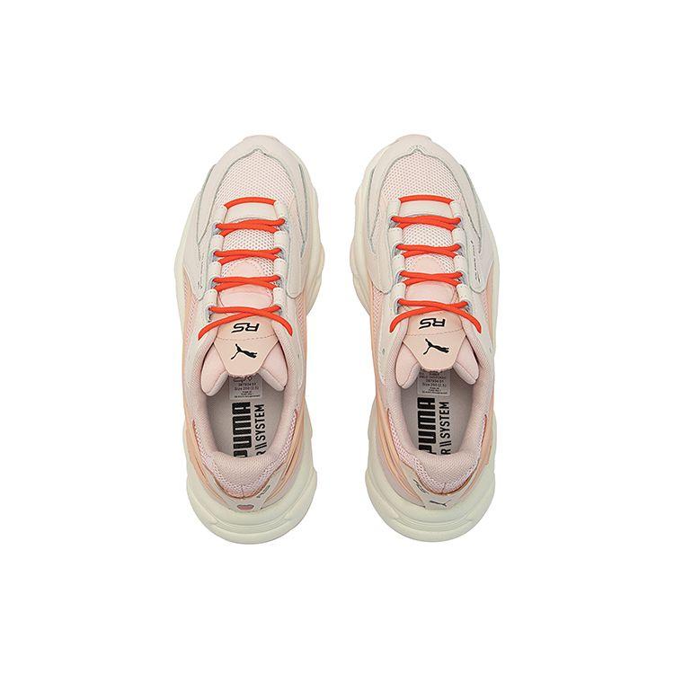 Puma Rs-Connect Fabric Top Layer Cowhide Pu Comfortable Versatile Low-Top Casual Shoes Unisex Sneakers Off-White Pink 387934-01
