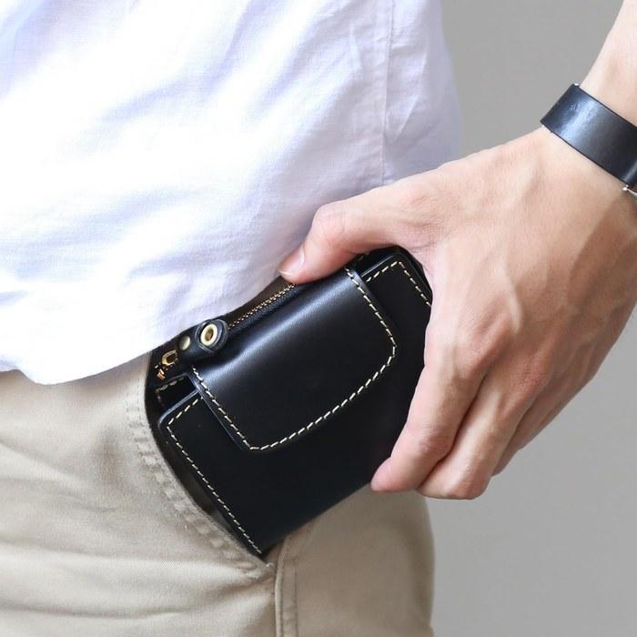 Porcorosso Key Case with Coin Purse, Men's Genuine Leather 6-Key, T Leather Key Holder, Smart Key, Made in Japan, Women's Leather