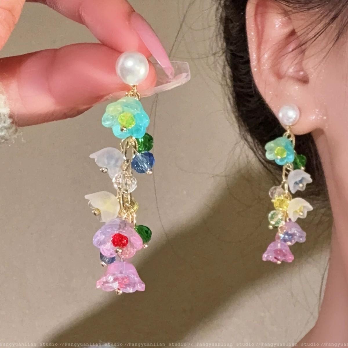 Long Pearl Earrings Summer Seaside Fashion Jewelry