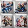 Whimsical Grandparents Pillow Cover Decorative Cushion Case Chic Gift Plush Double-sided Print Throw Pillowcase