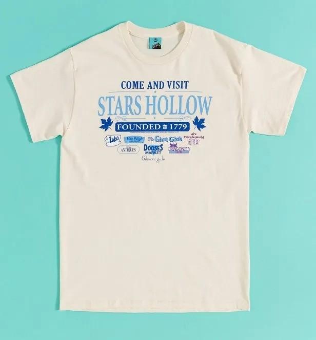 Gilmore Girls Come And Visit Stars Hollow Natural Unisex Tee S-5XL L
