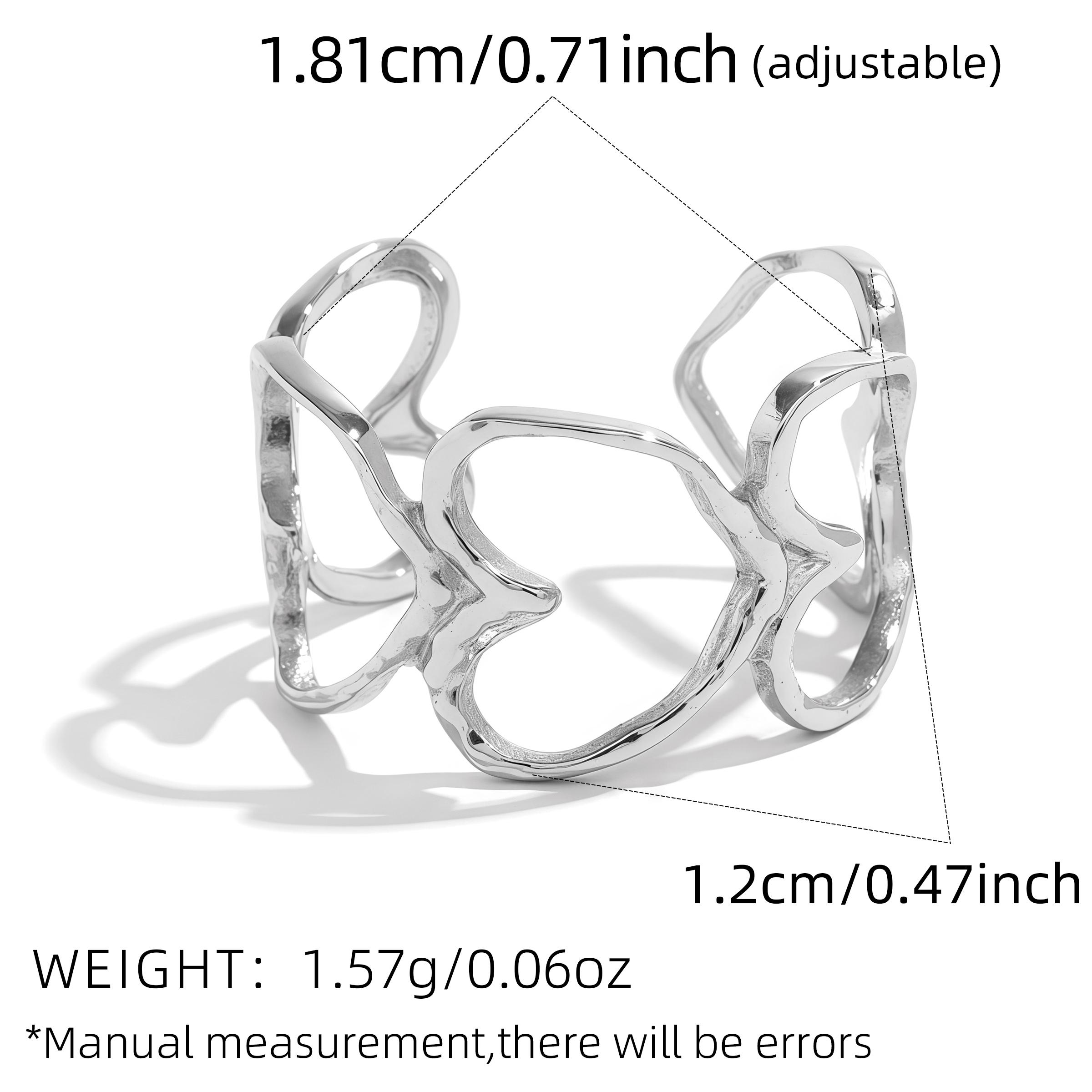 

Stainless Steel Rings For Women Hollow Heart Open Rings 18K Gold Plated Finger Rings Wedding Party Zircon Gifts For Her 2026 resizable
