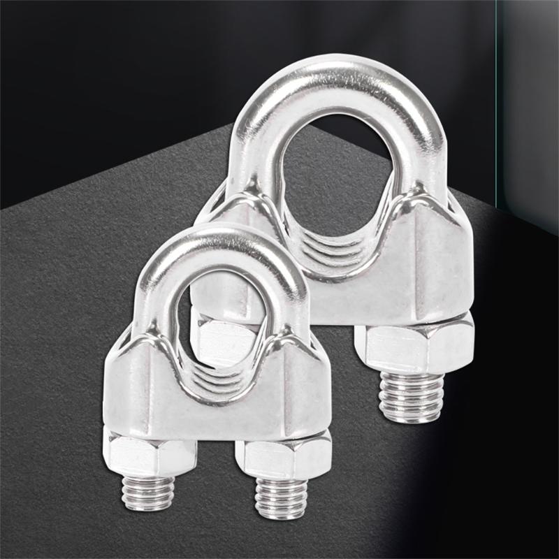 Stainless Steel U Type Cable Clip Set 5Pcs M2 M4 M5 M8 Sizes for Automotive Wire Fixing Home Wiring Projects
