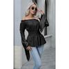 BITCED Women's Fashion Casual Solid Color Print Long Sleeve Blouses & Shirts