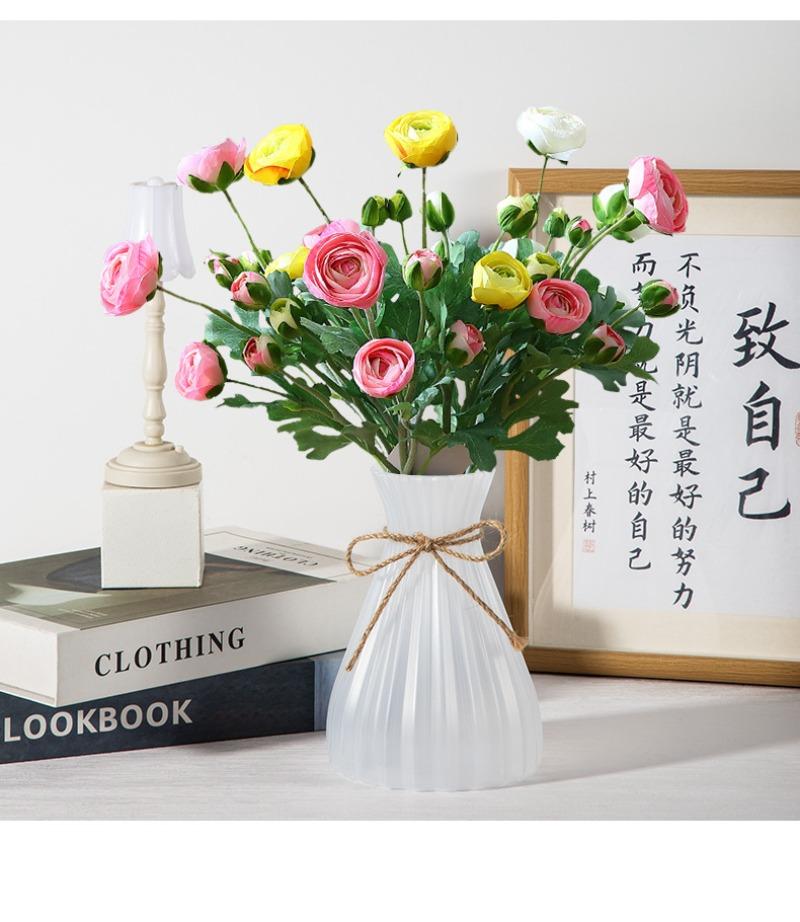 Bouteille à fleurs hydroponique imitation céramique vase en plastique taille vase moderne origami créatif corde de chanvre fleur artificielle