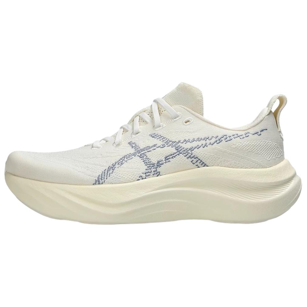 Baskets Unisexe ASICS Nimbus Mirai 2 Chaussures de Course Unisexes Basses Blanc Crème/Indigo 45 white