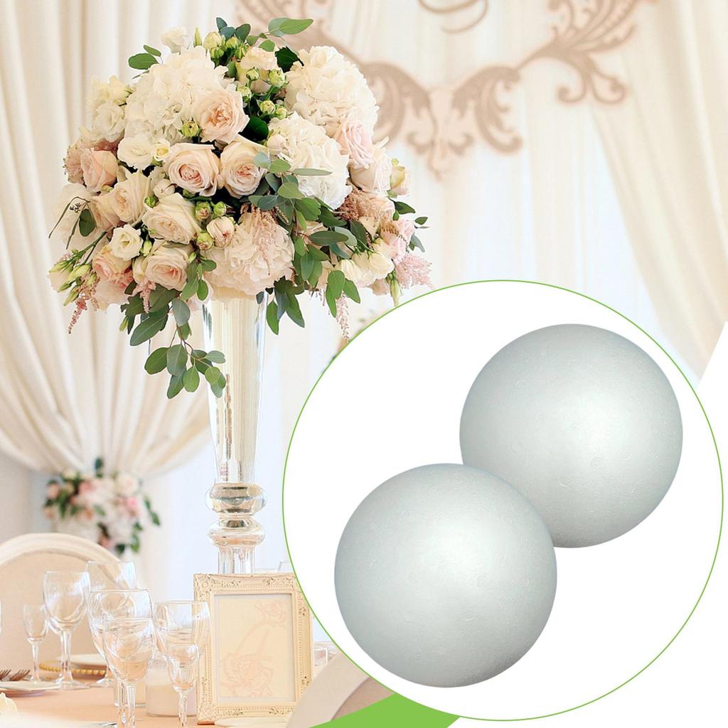 2 Craft Foam Balls for Christmas Decoration, DIY Projects, School, Model Making, Birthday, Year,