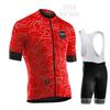 Mens Cycling Jersey Set With Straps Short Sleeve Slim Fit Bike Wear