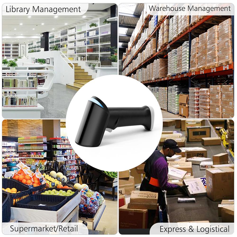 Wireless 2D 1D Bar  Scanner   2.4G USB Wired Connection High Speed Scanning with   Display for Paper and Screen   Rder Compatible for   f
