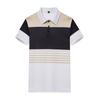 New Men's Casual POLO Shirt Digital Printing Striped Buttons Lapel Top Loose Versatile Short-sleeved T-shirt Tops