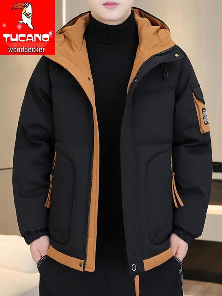 Woodpecker Men's 2025 Hooded Winter Jacket - Thick Cotton-Padded & Warm