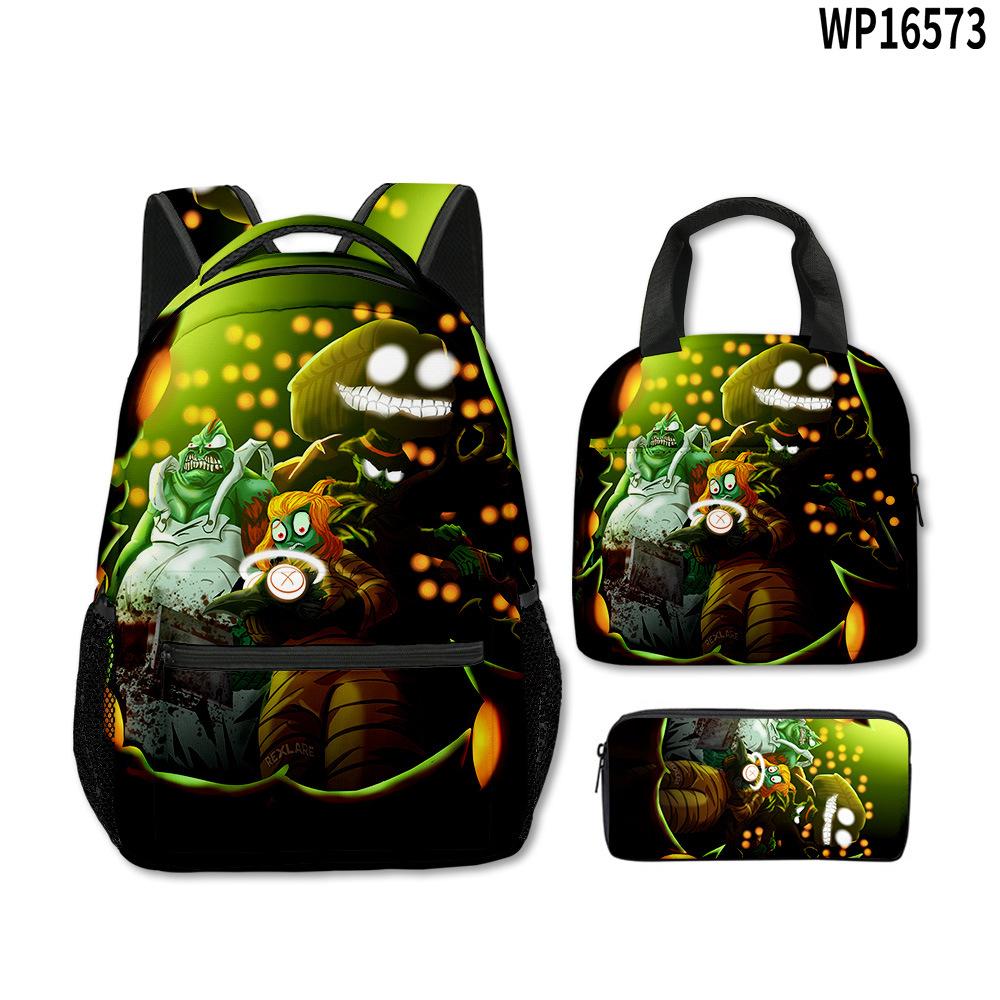 Classique Populaire Le Quartier des Lampadaires Imprimé en 3D Set de 3 pièces Sacs d'école Carnet de voyage Sac à dos portable Sac à déjeuner Trousse à crayons