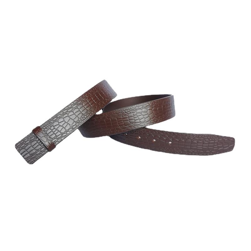 Men's Top Layer Cowhide Belt 3.8 Small Pattern Plate Buckle Strip Tree Cake Leather Top Layer Cowhide Belt Strip