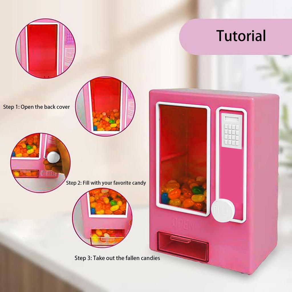 Candy Dispenser, Cute Tabletop Vending Machine, Manual Candy Machine, Dispenses