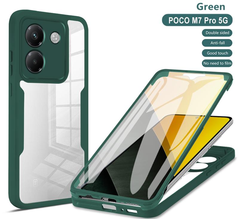 

For Poco M7 Pro 5G Case 360 Full Protect Cover For Xiaomi Mi Poko Little M7 Pro M7Pro Clear Screen With Silicone Bumper Funda For Poco M7 Pro 5G
