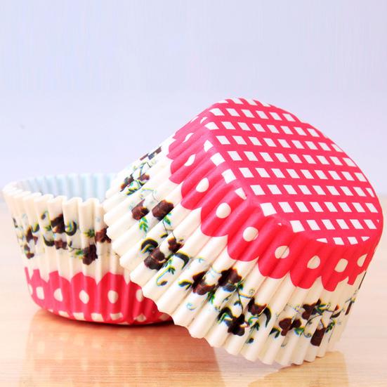 Jednoduchý DIY kreslený vzor Premium Cupcake Liner Bezpečná do mikrovlnné trouby Kuchyňské nástroje Košíček na muffiny