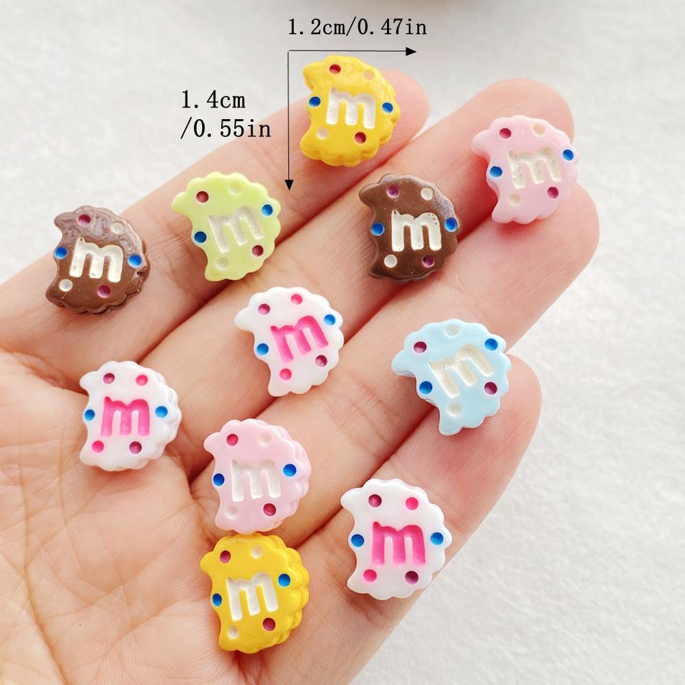 30pcs Colorful Kawaii Cartoon Gap M Bean Flat Bottom Cookie Flat back Resin Scrapbooks Figurines DIY Decor Crafts