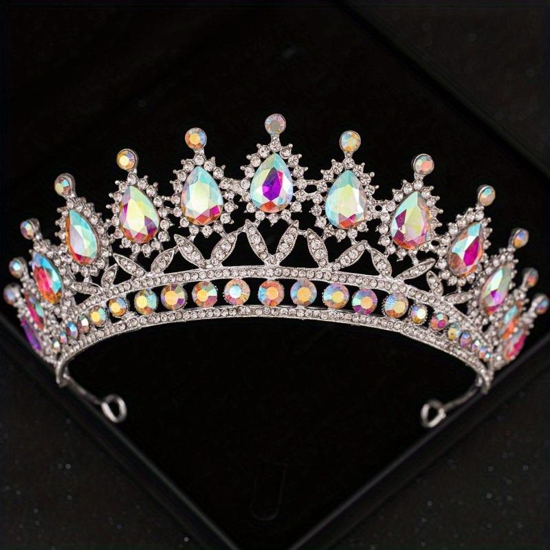 Baroque Vintage Crystal Tiaras And Crowns Rhinestone Queen Pageant Prom Diadem Crown Bridal Wedding Hair Accessories Jewelry
