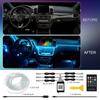 Car Interior LED Light RGB Fiber Optic Ambient Strip Neon Lighting Kit APP Remote Control Auto Decorative Atmosphere Lamps Neon Lights 4