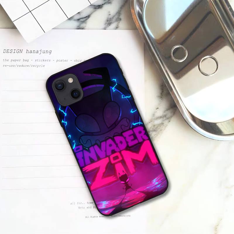 Cartoon Invader Zim Phone Case For iPhone 11 12 Mini 13 14 Pro XS Max X 8 7 6s Plus SE XR Shell