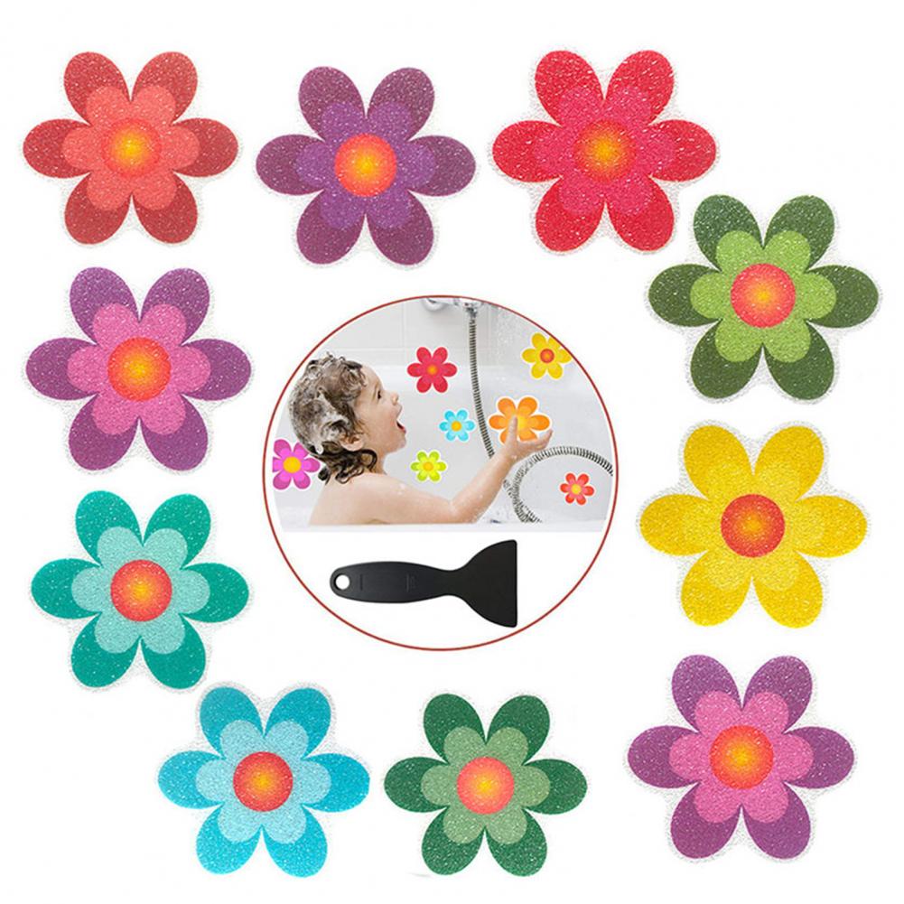 Bathtub Anti-slip Stickers Cute Bath Safety Accessories Colorful Flower Pattern Bathtub Stickers for Anti-slip for Bathroom