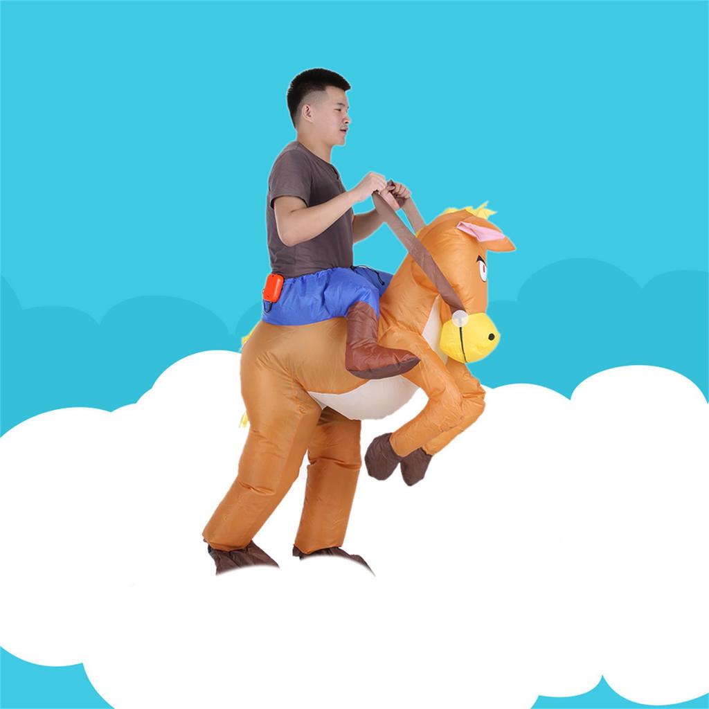 Inflatable Cowboy Costume Polyester Funny Battery Powered Inflatable Costume for Holiday Party Cosplay