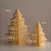 2pcs Trendy 20/30cm Christmas Tree Ornament 3D Paper Party Favers Mini Folding Xmas Tree Desktop Decor Handmade Honeycomb Ball