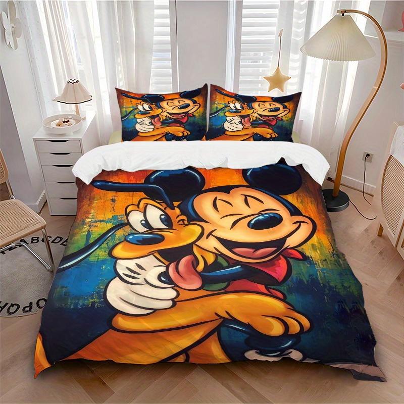 

3pcs set Mickey Mouse, Pluto, Friendship print bedding quilt cover, soft and comfortable quilt cover suitable for bedroom and guest room31 135x200cm
