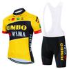 Jumbo Visma Cycling Jersey Set Short Sleeve Mens Breathable Quick Dry Mountain Road Bike Apparel