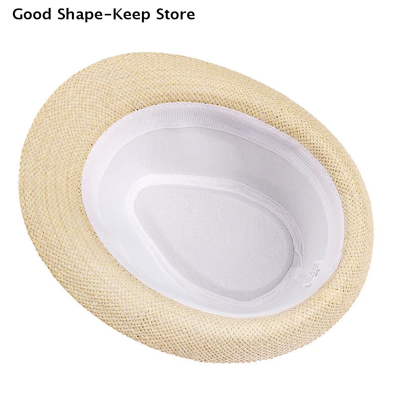 Unisex Hat Men Women Fedora Trilby Wide Brim Straw Cap Beach Sun Gentleman Adlut Summer Beach Sun Hat