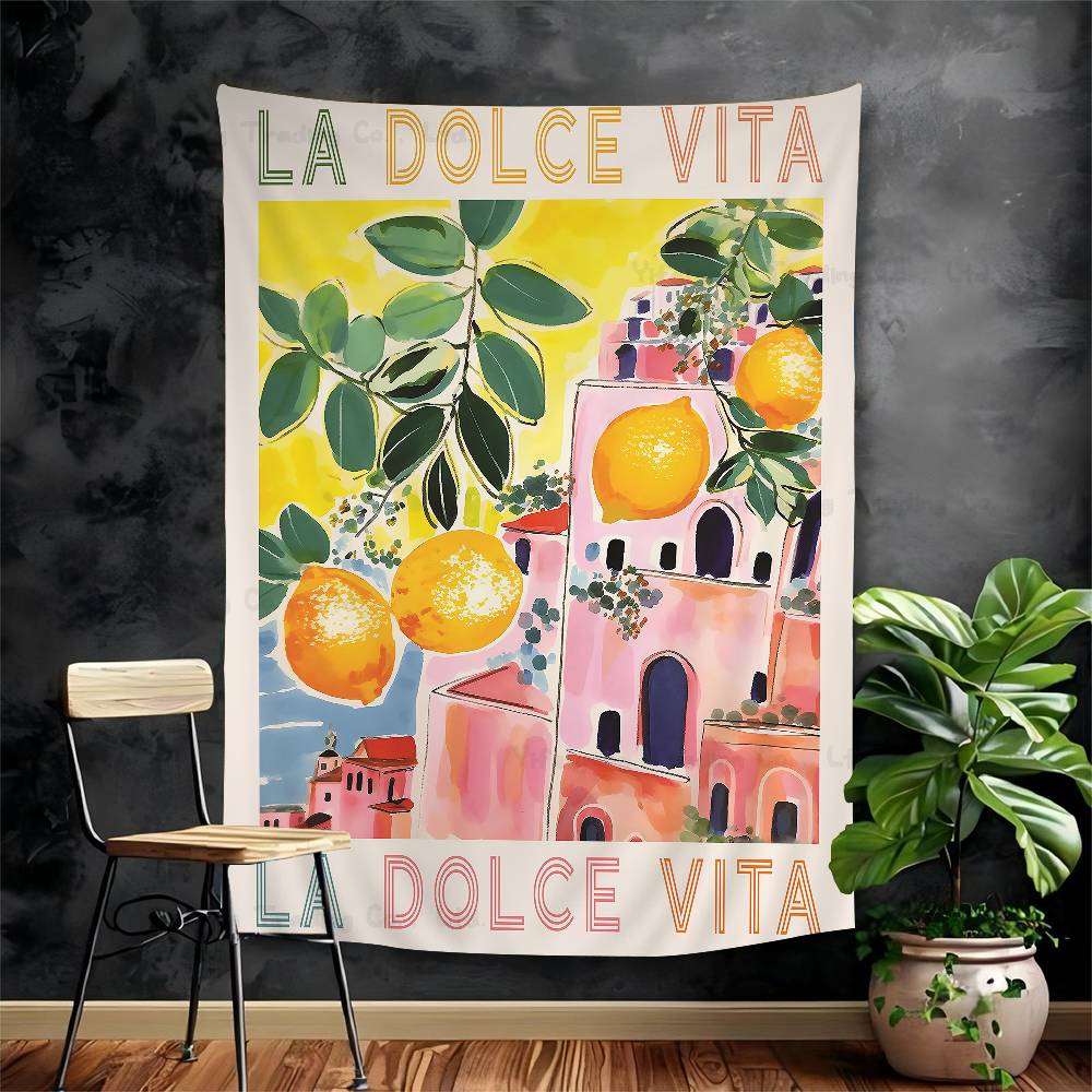 La Dolce Vita Lemon Hanging Bohemian Tapestry Indian Buddha Wall Decoration Witchcraft Bohemian Hippie Cheap Hippie Wall Hanging