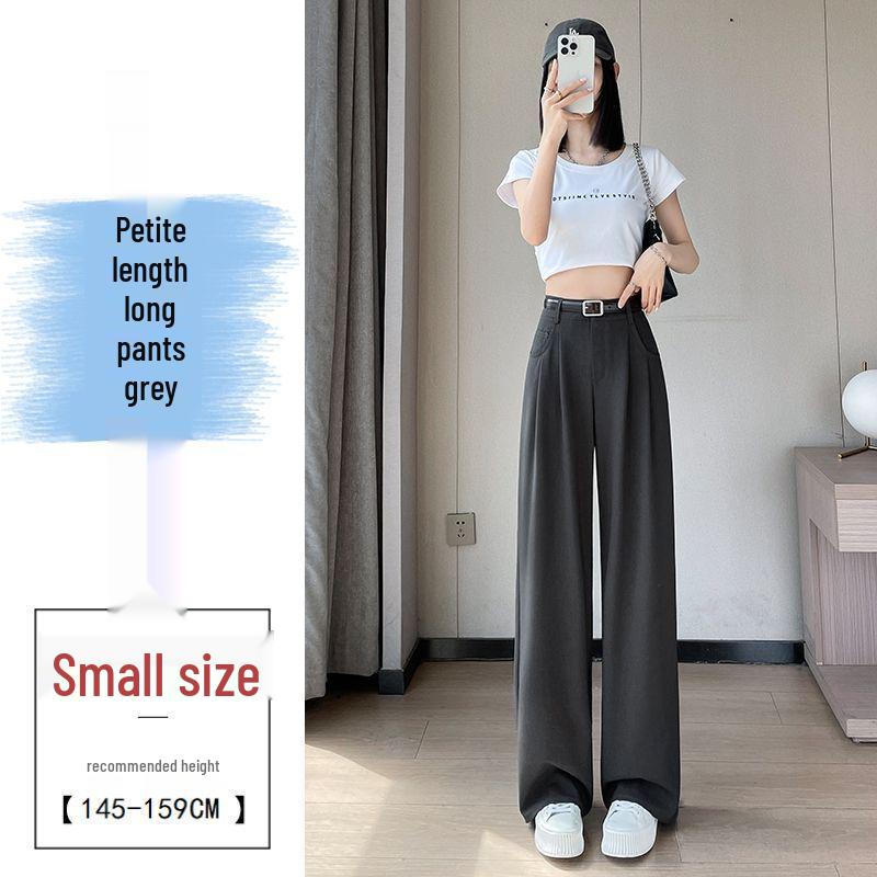 Khaki High-Waisted Slim-Fit Wide-Leg Dress Pants for Women - Spring/Summer Collection