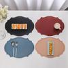 PVC Place Mats Kitchen Dining Table Mats Steak Pad Anti-scalding Insulation Pads INS Style Oval Shaped for Home Kitchen