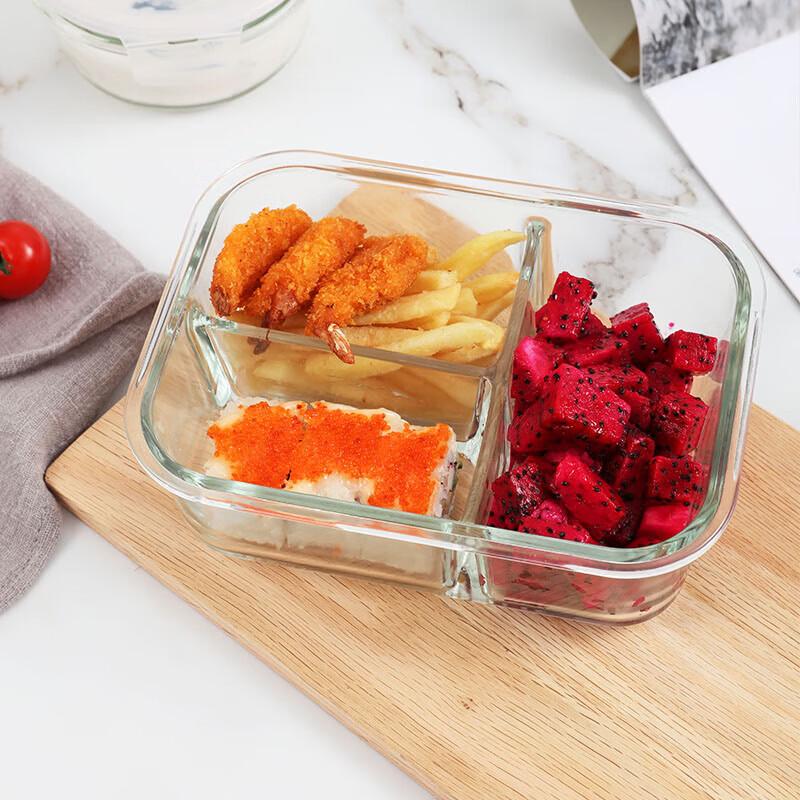 LocknLock Heat-Resistant Glass Divided Lunch Box