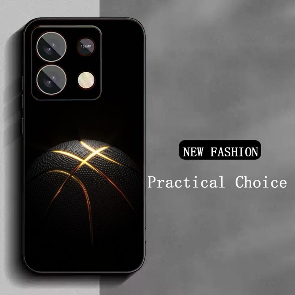 Super Cool Basketball Fashion Design Phone Case For Redmi Note 14 13 12 11 Pro Plus S 5G 14C A3 Soft Black Phone Cover