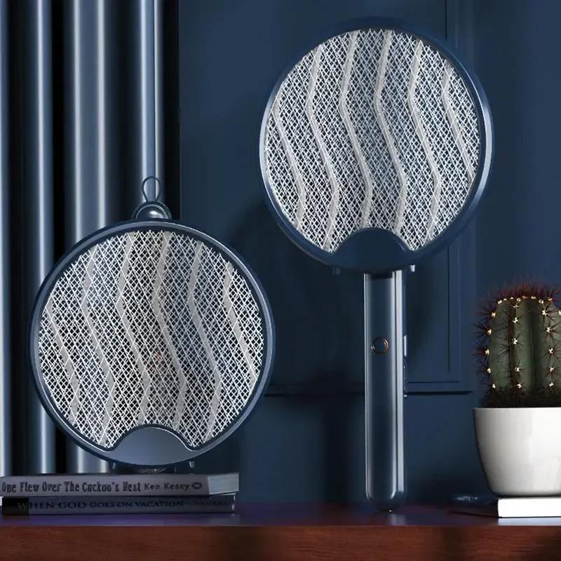 2-in-1 Electric Mosquito Swatter Mosquito Killer USB Rechargeable Angle Adjustable Electric Bug Zapper Fly Bat Insect Swatter